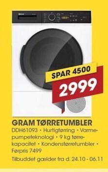 Punkt1 Gram tørretumbler tilbud