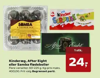 Kinderæg, After Eight eller Samba flødeboller