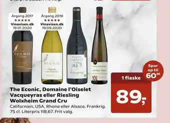 Kvickly The Econic, Domaine l'Oiselet Vacqueyras eller Riesling Wolxheim Grand Cru tilbud