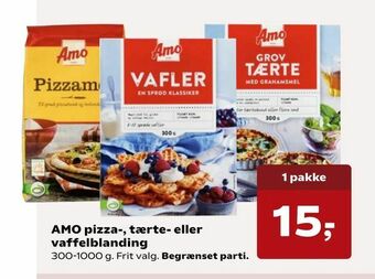 Kvickly AMO pizza-, tærte- eller vaffelblanding tilbud