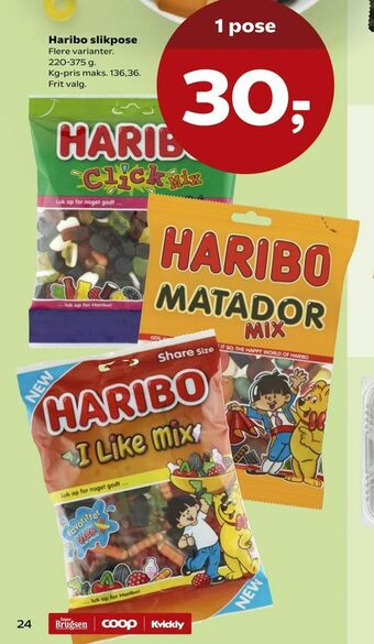 Kvickly Haribo slikpose tilbud