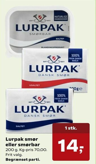 Kvickly Lurpak smør eller smørbar tilbud