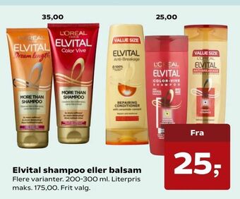 Kvickly Elvital shampoo eller balsam tilbud