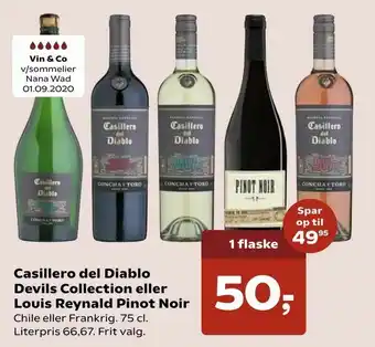 Kvickly Casillero del Diablo Devils Collection eller Louis Reynald Pinot Noir tilbud