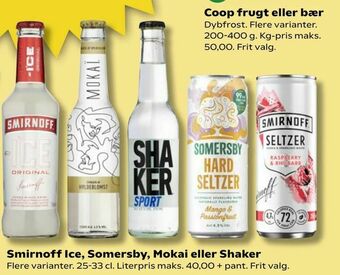 Kvickly Smirnoff Ice, Somersby, Mokai eller Shaker tilbud