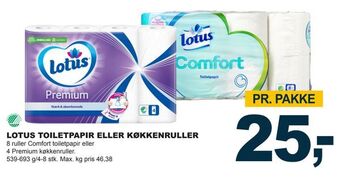 Let-Køb Lotus toiletpapir eller køkkenruller tilbud