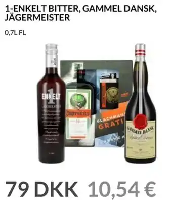 Nielsen's Discount 1-Enkelt Bitter,Gammel Dansk, Jägermeister 0,75L tilbud