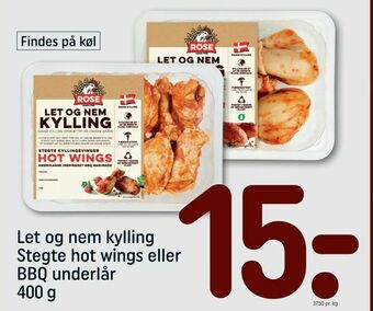 REMA 1000 Let og nem kylling Stegte hot wings eller BBQ underlår tilbud