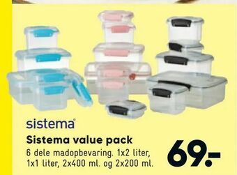 Bilka Sistema value pack tilbud