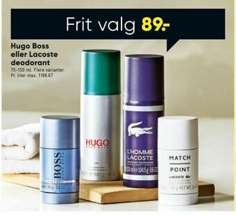 Bilka Hugo Boss eller Lacoste deodorant tilbud
