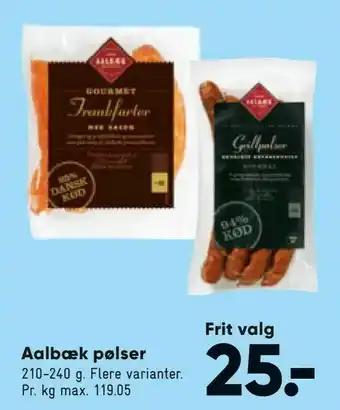 Bilka Aalbæk pølser tilbud
