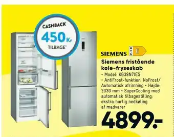 Siemens fristående køle-fryseskab