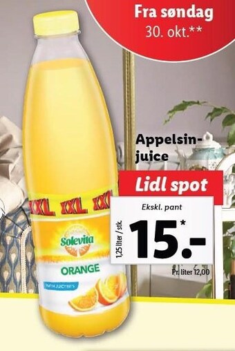 Lidl Appelsinjuice tilbud