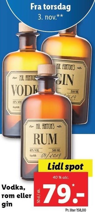 Vodka, rom el. gin