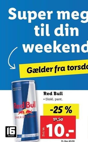 Lidl Red bull tilbud
