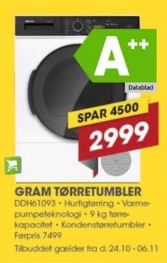 Punkt1 Gram tørretumbler tilbud