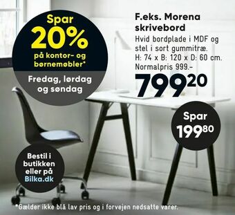 Bilka Morena skrivebord tilbud