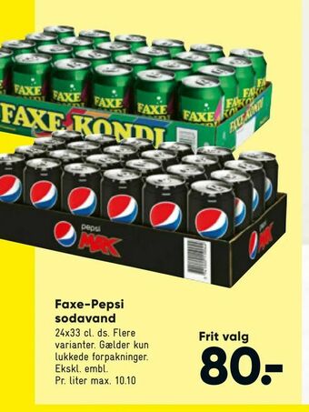 Bilka Faxe-Pepsi sodavand tilbud