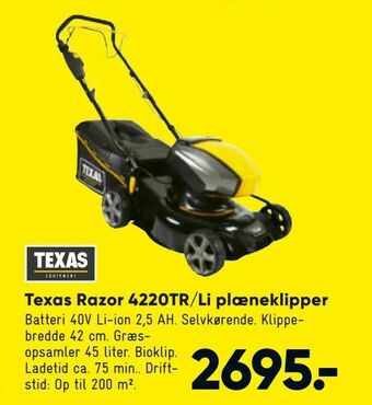 Bilka Texas Razor 4220TR/Li plæneklipper tilbud