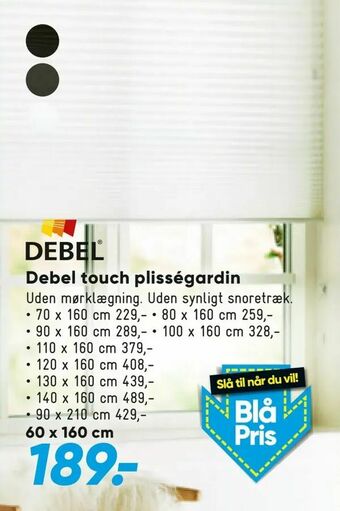 Bilka Debel touch plisségardin tilbud