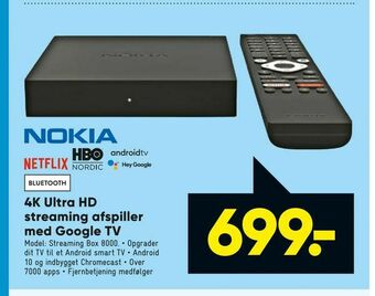 Bilka 4K Ultra HD streaming afspiller med Google TV tilbud
