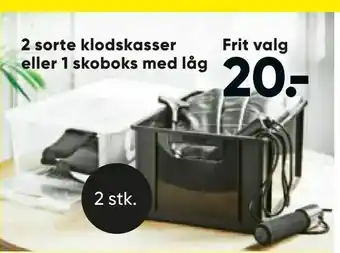 Bilka 2 sorte klodskasser eller 1 skoboks med låg tilbud
