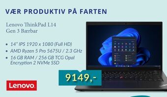 CBC Lenovo thinkpad l14 gen 3 bærbar tilbud