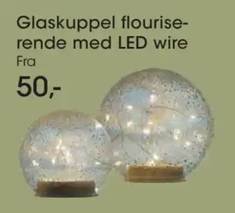 Bilka Glaskuppel flourise rende med LED wire tilbud
