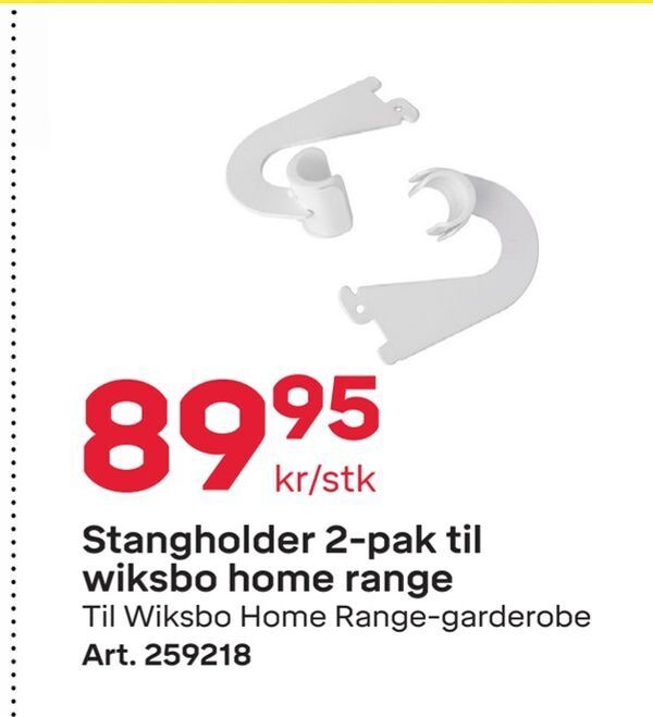 Lydighed Alaska føle Stangholder 2-pak til wiksbo home range tilbud hos Byggmax