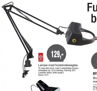 Harald Nyborg Lampe med forstørelsesglas tilbud