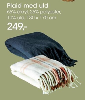 Bilka Plaid med uld tilbud