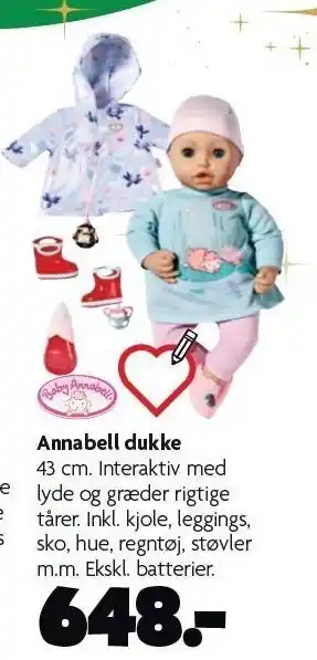 Fætter BR Annabell dukke tilbud