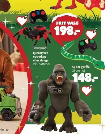 Fætter BR Fjernstyret edderkop el. slange el. cyber gorilla tilbud
