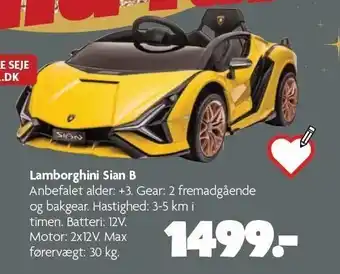 Fætter BR Lamborghini sian b tilbud