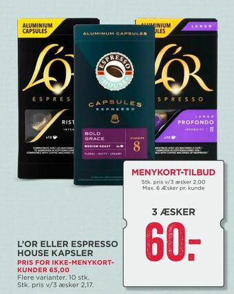 MENY L'or eller espresso house kapsler tilbud