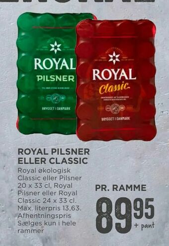 MENY Royal pilsner eller classic tilbud