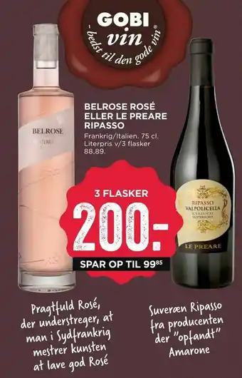 Belrose rosé eller le preare ripasso