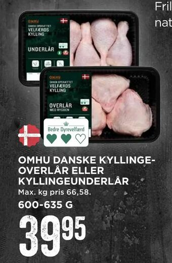 MENY Omhu danske kyllinge­overlår eller kyllingeunderlår tilbud