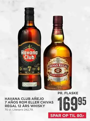 MENY Havana club añejo 7 años rom eller chivas regal 12 års whisky tilbud