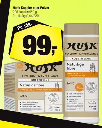 Husk kapsler eller pulver