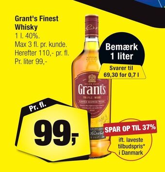 Calle Grant's finest whisky tilbud