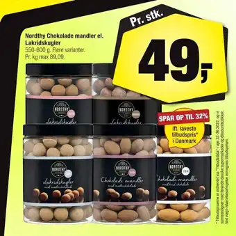 Calle Nordthy chokolade mandler el. lakridskugler tilbud