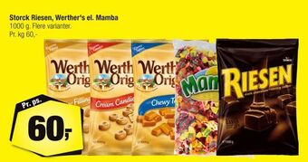 Calle Storck riesen, werther's el. mamba tilbud