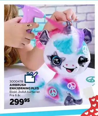 Airbrush enhjørning plys