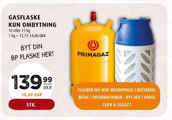 Gasflaske kun ombytning