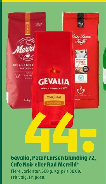 Coop 365 Gevalia, peter larsen blanding 72, cafe noir eller rød merrild tilbud