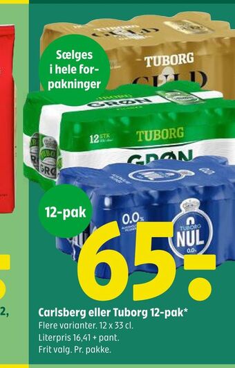 Coop 365 Carlsberg eller tuborg 12-pak tilbud