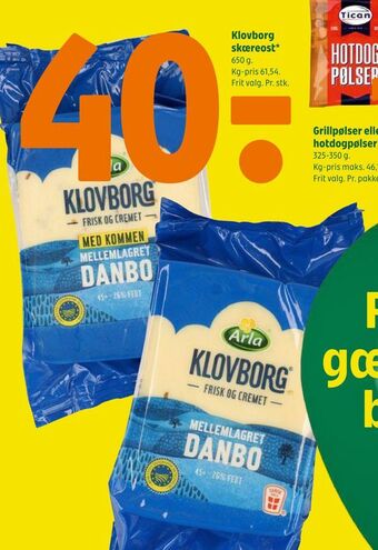 Coop 365 Klovborg skæreost tilbud