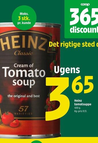 Coop 365 Heinz tomatsuppe tilbud