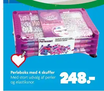 Perleboks med 4 skuffer